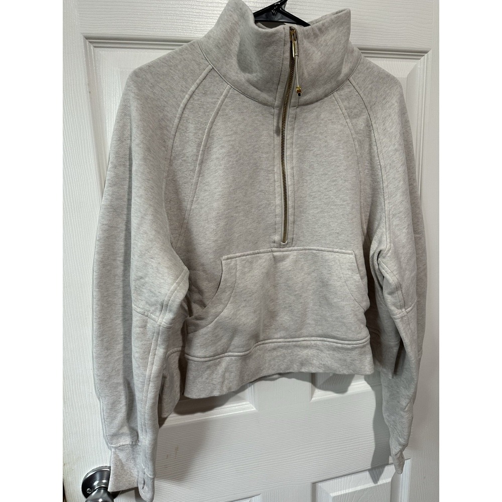 Lululemon Scuba oversized half-zip hoodie Grey And Gold Zipper Size M/L - Picture 3 of 7